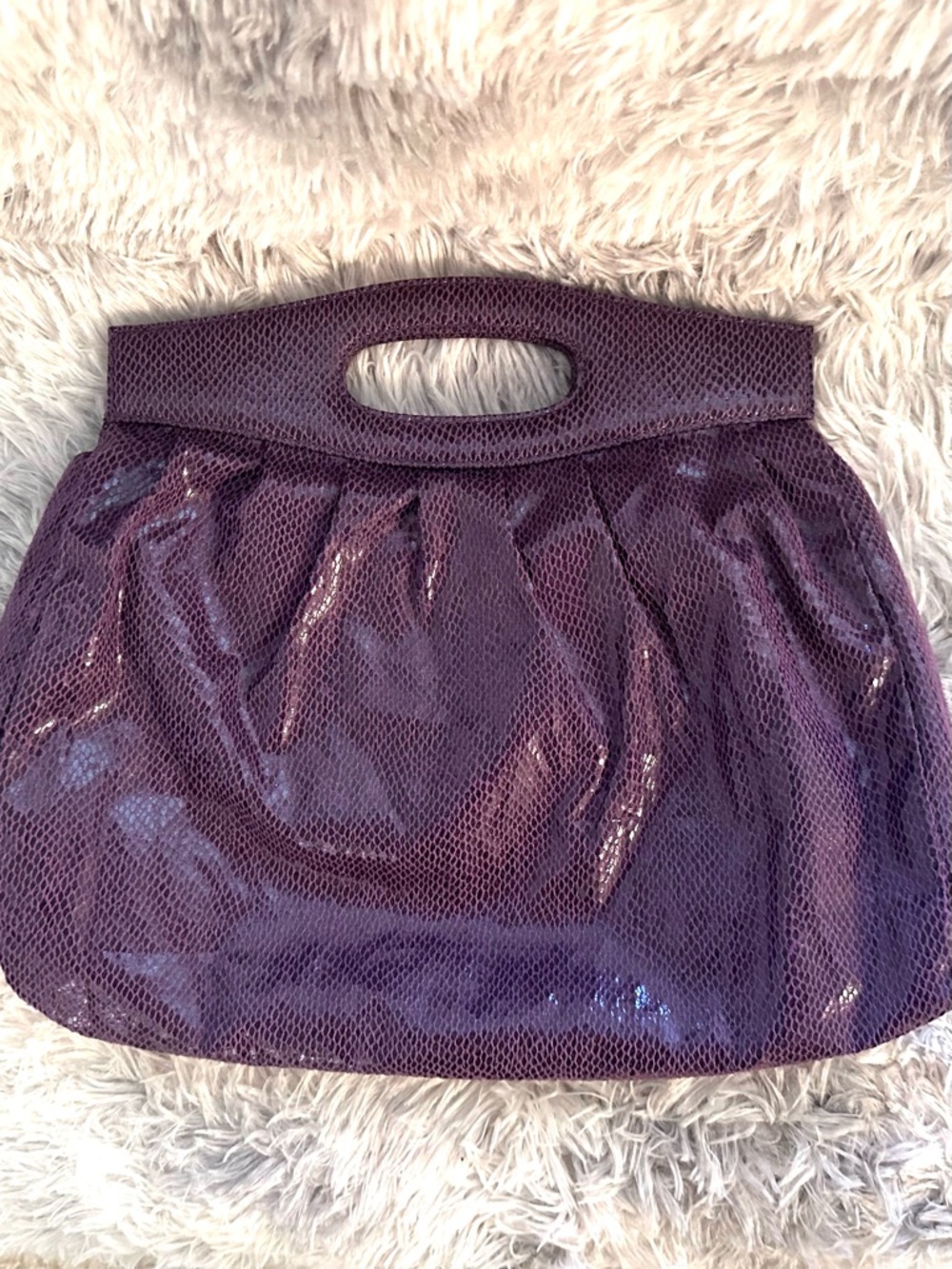 NYC by Perlina Purple Handbag in Vegan Snakeskin - Picture 3 of 8